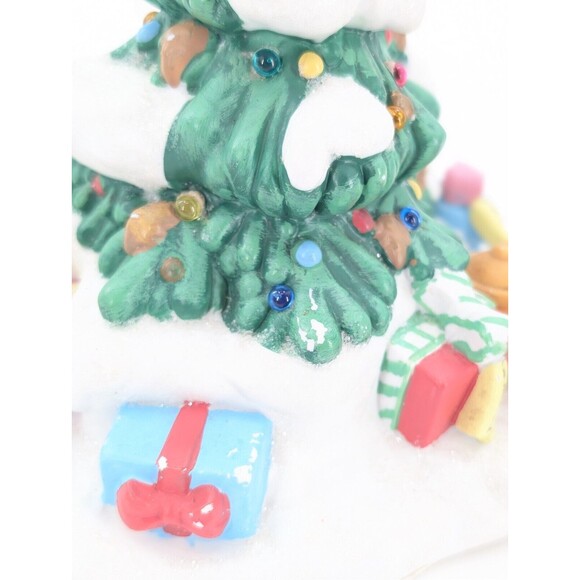 Disney Winnie the Pooh Porcelain Lighted Snowy Christmas Tree Vintage Works - Picture 7 of 13